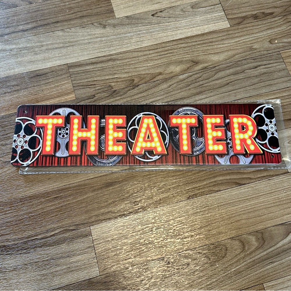 Theater Lights Wall Tin Sign- NEW